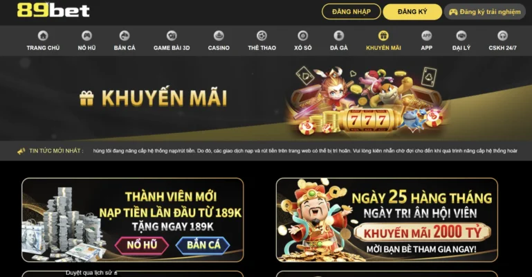 89Bet - Khuyến mãi hấp dẫn